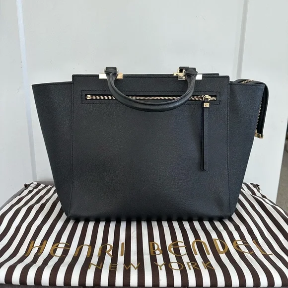 Henri Bendel “The Gotham Tote”, Black Leather - Picture 1 of 14
